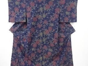 花唐草模様手織り紬着物